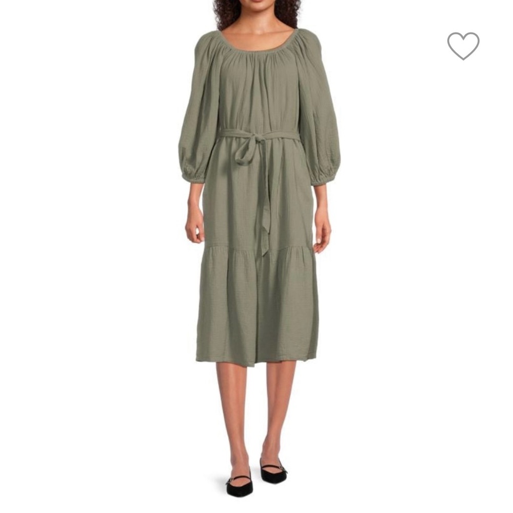 Tommy Bahama Green Scoop Neck Midi Dress